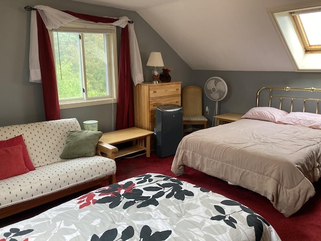 6 Monroe Dr Unit 111, Woodstock, NH 03282 - bedroom featuring carpet flooring and vaulted ceiling