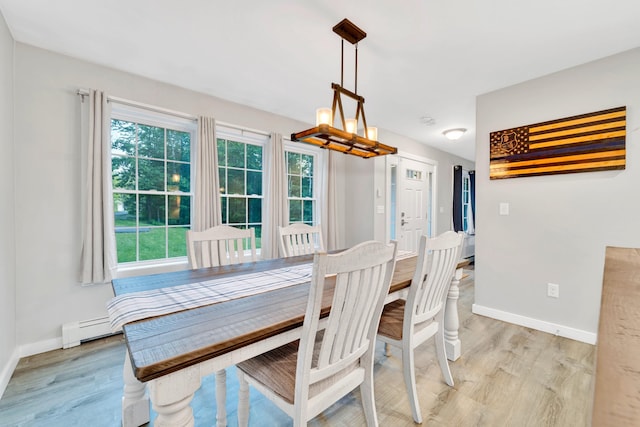 27 Westbrook Dr, New Ipswich, NH 03071 - dining space with a baseboard radiator and light wood-style floors