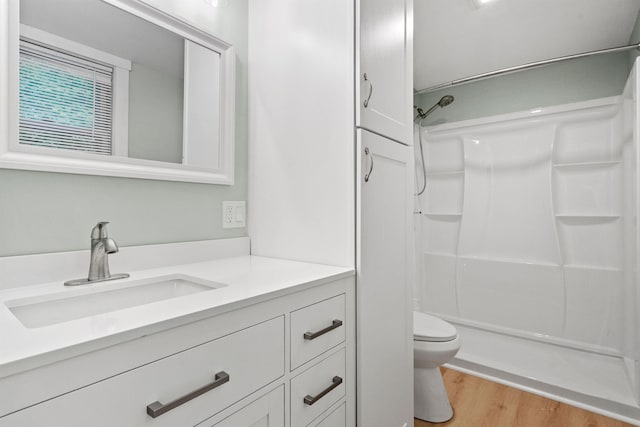 19 Highland St, Concord, NH 03301 - full bathroom featuring vanity, wood finished floors, and a shower