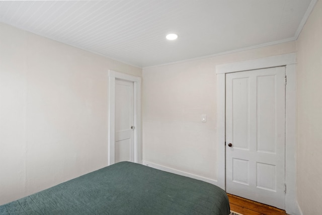 19 Highland St, Concord, NH 03301 - unfurnished bedroom featuring ornamental molding, recessed lighting, and wood finished floors
