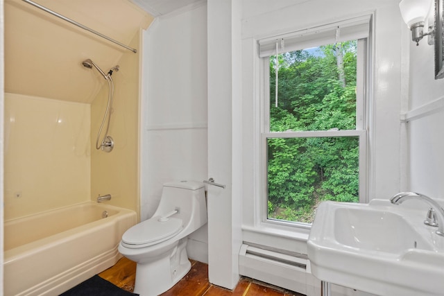 19 Highland St, Concord, NH 03301 - full bath featuring a baseboard radiator, healthy amount of natural light, and tub / shower combination