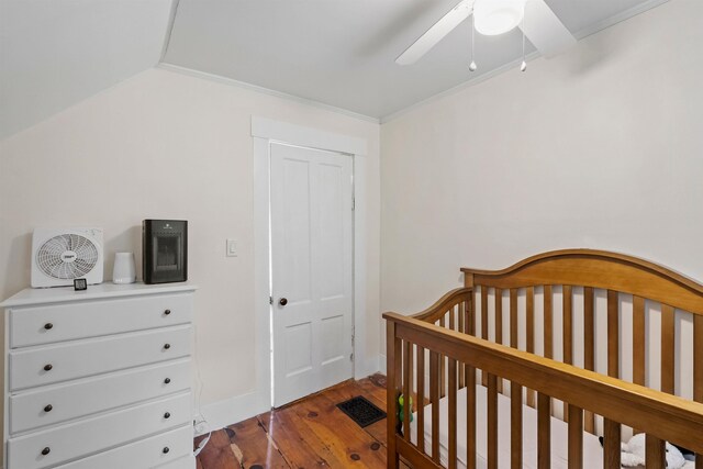 19 Highland St, Concord, NH 03301 - bedroom with wood finished floors, a crib, and ceiling fan