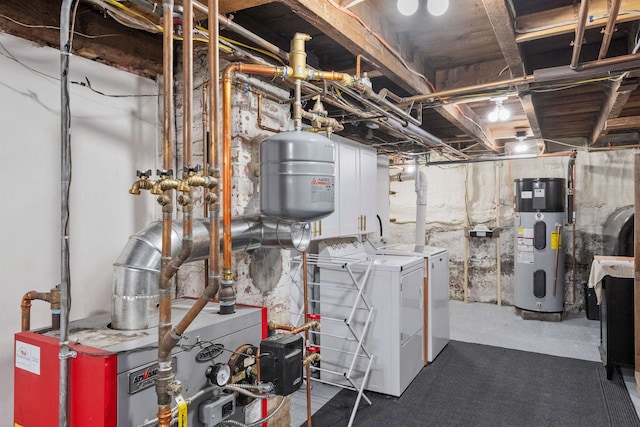 19 Highland St, Concord, NH 03301 - utilities with water heater, washer and dryer, and a heating unit