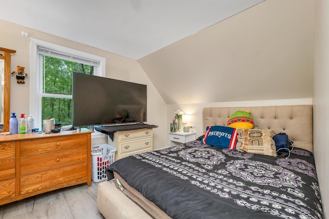 24 Meredith Center Rd, Meredith, NH 03253 - bedroom featuring wood finished floors and vaulted ceiling