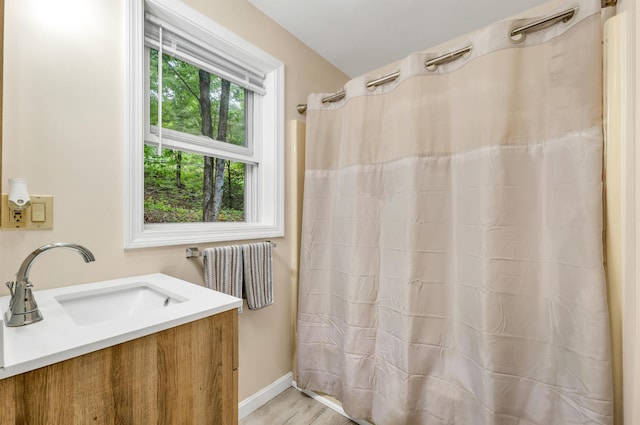24 Meredith Center Rd, Meredith, NH 03253 - full bath with vanity and a shower with curtain