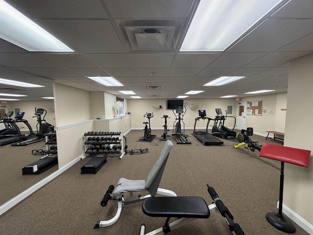 67 Pearl St Unit 8, Essex Junction, VT 05452 - gym with a paneled ceiling