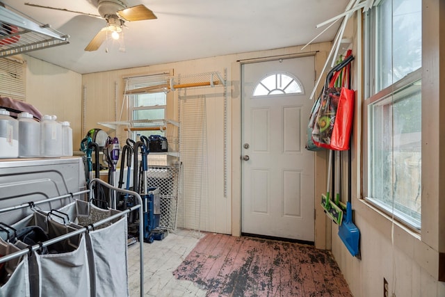 11 Providence Ave, Claremont, NH 03743 - entrance foyer featuring plenty of natural light and ceiling fan