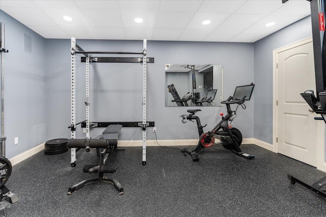 74 Settlers Ct, Bedford, NH 03110 - exercise area featuring baseboards and recessed lighting