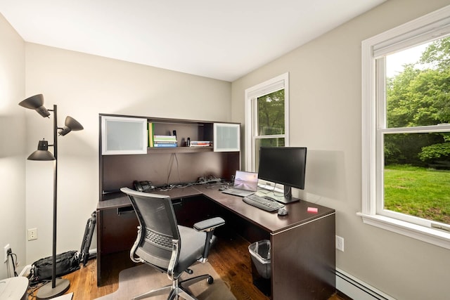 26 Harvard Ln, Bedford, NH 03110 - office with baseboard heating, wood finished floors, and healthy amount of natural light