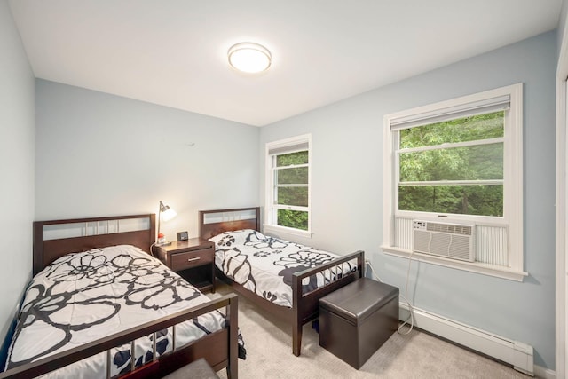 26 Harvard Ln, Bedford, NH 03110 - bedroom featuring a baseboard heating unit, carpet, and cooling unit