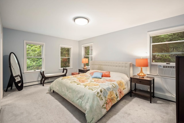 26 Harvard Ln, Bedford, NH 03110 - bedroom featuring multiple windows, carpet flooring, a baseboard radiator, and cooling unit