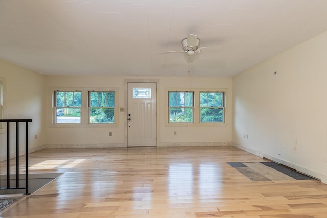 11 Bridge St, Kittery, ME 03904 - entrance foyer featuring ceiling fan and hardwood / wood-style floors