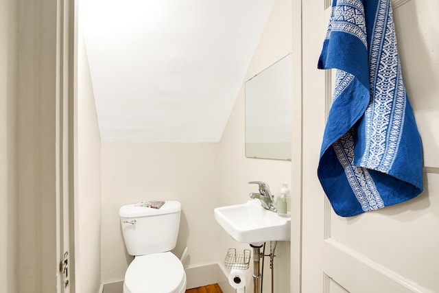 175 Middle Rd, Portsmouth, NH 03801 - bathroom with vaulted ceiling and toilet
