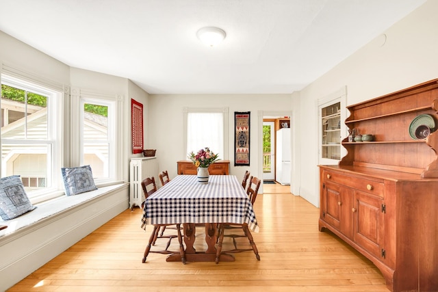 175 Middle Rd, Portsmouth, NH 03801 - dining space featuring light wood finished floors and radiator heating unit