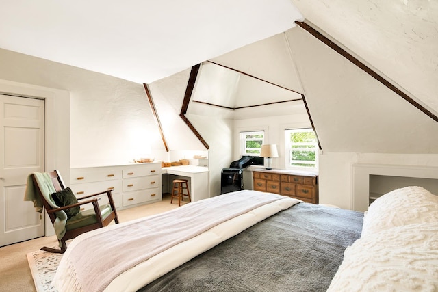 175 Middle Rd, Portsmouth, NH 03801 - bedroom with vaulted ceiling and carpet flooring