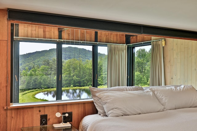 465 Pennell Rd, Chester, VT 05143 - bedroom with wood walls and a water view