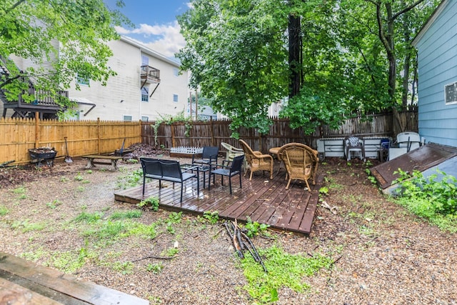 43AB River St, Rochester, NH 03867 - fenced backyard featuring a wooden deck