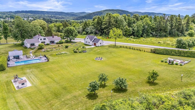 1549 Hinesburg Rd, South Burlington, VT 05403 - drone / aerial view of a pool and a mountain backdrop