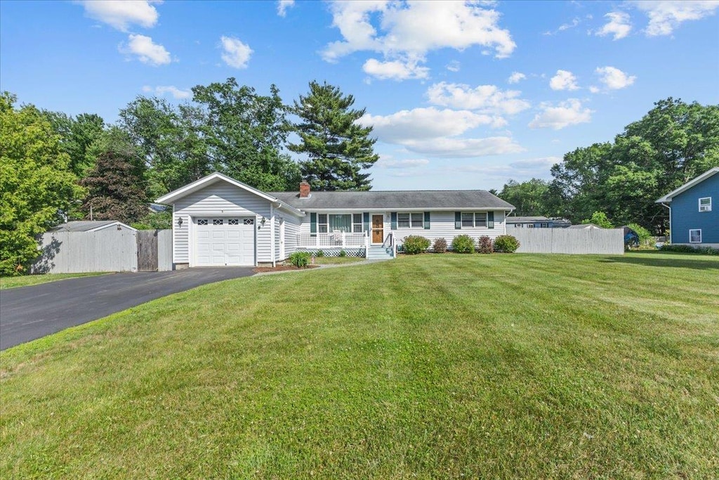 195 Don Mar Ter, Colchester, VT 05446 - single story home featuring driveway, a garage, a porch, and a chimney