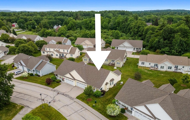42 Leddy Dr, Epping, NH 03042 - aerial view of residential area with a heavily wooded area