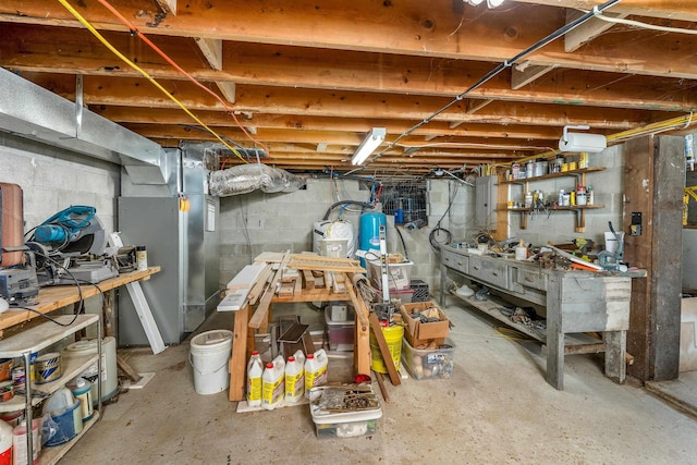 30 Dillon Dr E E, Unit East, Strafford, NH 03884 - unfinished below grade area with a workshop area and electric panel