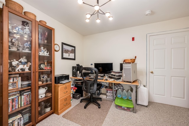 118 Secretariat Way Unit 115, Rochester, NH 03867 - home office featuring carpet and a chandelier