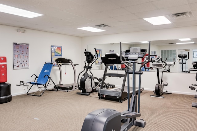 118 Secretariat Way Unit 115, Rochester, NH 03867 - exercise room featuring carpet and a drop ceiling