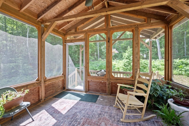 202 Cherry Valley Rd, Alton, NH 03810 - sunroom featuring healthy amount of natural light and vaulted ceiling