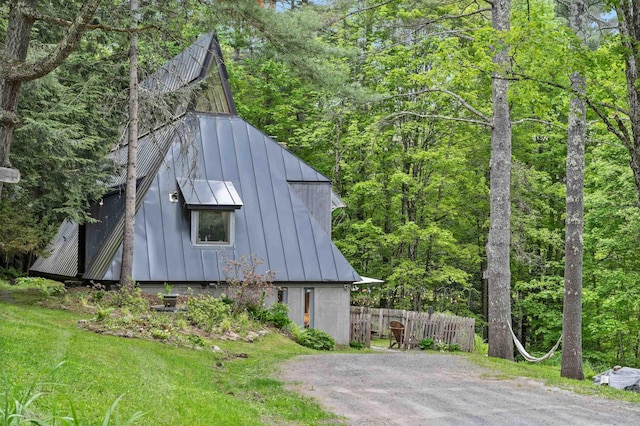 812 Airport Rd, Fayston, VT 05660 - view of outbuilding with dirt driveway and a forest view