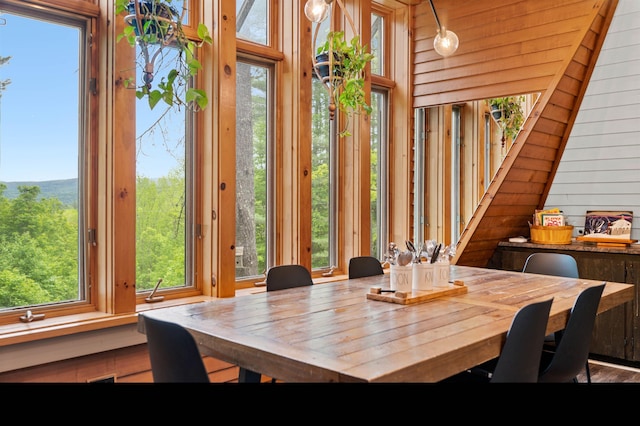 812 Airport Rd, Fayston, VT 05660 - dining space with wooden walls