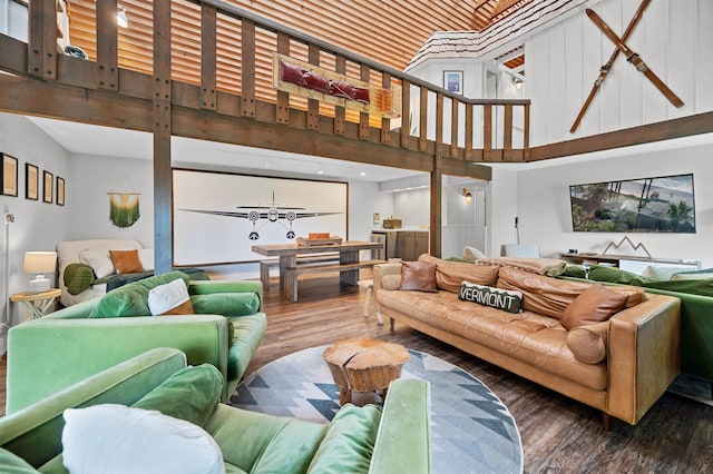 812 Airport Rd, Fayston, VT 05660 - living area with wood finished floors and a towering ceiling
