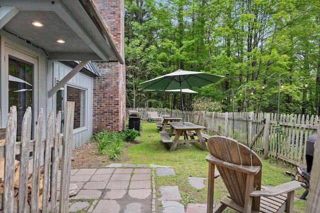 812 Airport Rd, Fayston, VT 05660 - fenced backyard featuring a patio