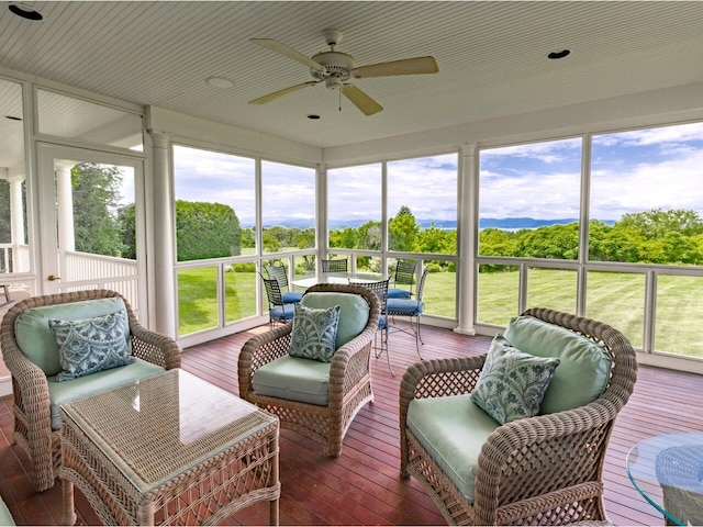 1411 Spear St, South Burlington, VT 05403 - sunroom / solarium with a ceiling fan, healthy amount of natural light, and an outdoor living space