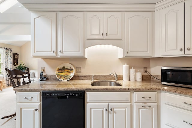 3 Chandler Dr, Atkinson, NH 03811 - kitchen featuring black dishwasher, stainless steel microwave, and white cabinets