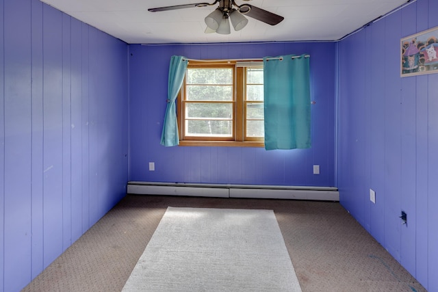 6 Goodbout Rd, Lincoln, NH 03251 - carpeted spare room featuring a baseboard heating unit and ceiling fan