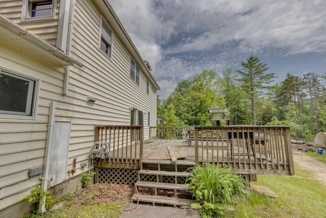 6 Goodbout Rd, Lincoln, NH 03251 - wooden deck featuring view of wooded area