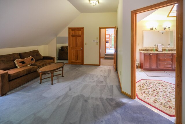 26 Country Xing, Ludlow, VT 05149 - living area with light carpet and lofted ceiling