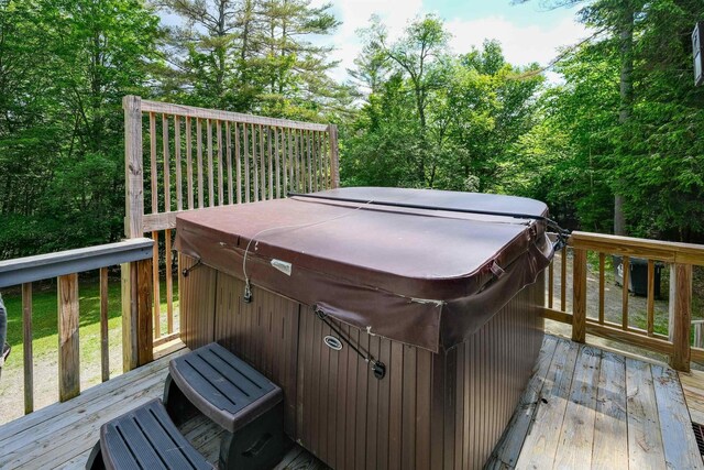 26 Country Xing, Ludlow, VT 05149 - wooden terrace with a hot tub