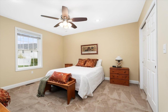 5 Rolling Hills Dr, Tilton, NH 03276 - carpeted bedroom with a closet and ceiling fan
