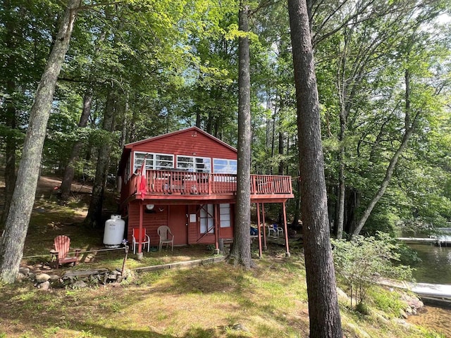 224 Nippo Ct, Barrington, NH 03825 - back of property featuring a deck with water view