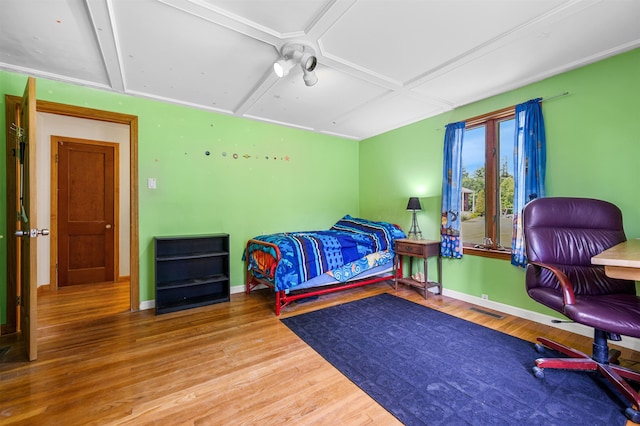 17 N Ave, Plaistow, NH 03865 - bedroom with coffered ceiling and wood finished floors