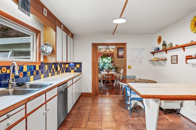 4 Sauer Ter, Durham, NH 03824 - kitchen with dishwasher, light countertops, open shelves, and backsplash