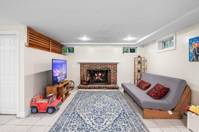 4 Sauer Ter, Durham, NH 03824 - tiled living room with a fireplace