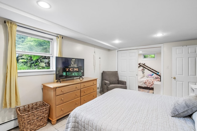 4 Sauer Ter, Durham, NH 03824 - bedroom with a baseboard radiator, recessed lighting, and light tile patterned floors