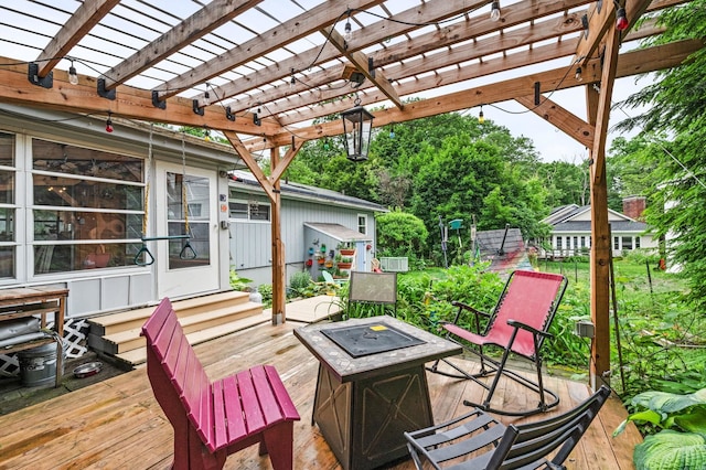 4 Sauer Ter, Durham, NH 03824 - deck featuring entry steps and a fire pit