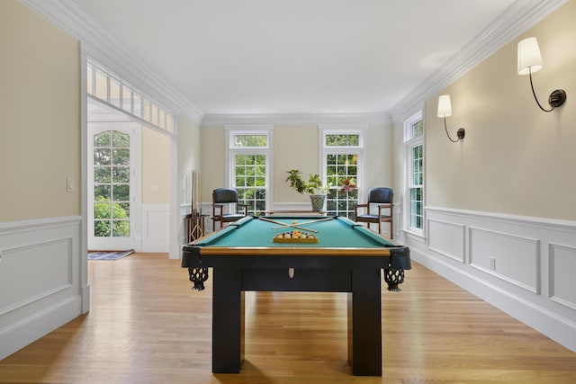 4 Chablis Ct, Bedford, NH 03110 - game room featuring pool table, a decorative wall, plenty of natural light, crown molding, and wainscoting