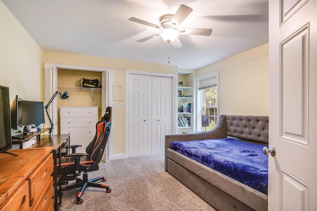 4 Chablis Ct, Bedford, NH 03110 - bedroom with carpet, a desk, multiple closets, and a ceiling fan