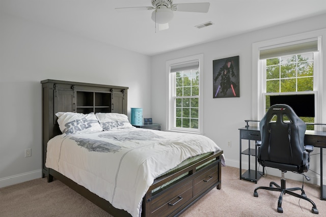 4 Chablis Ct, Bedford, NH 03110 - bedroom featuring light colored carpet, ceiling fan, and a desk