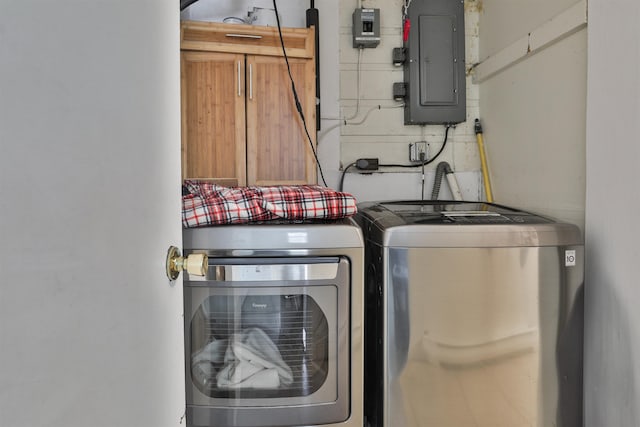 37 Eastside Ln Unit 1, Francestown, NH 03043 - washroom featuring separate washer and dryer and electric panel