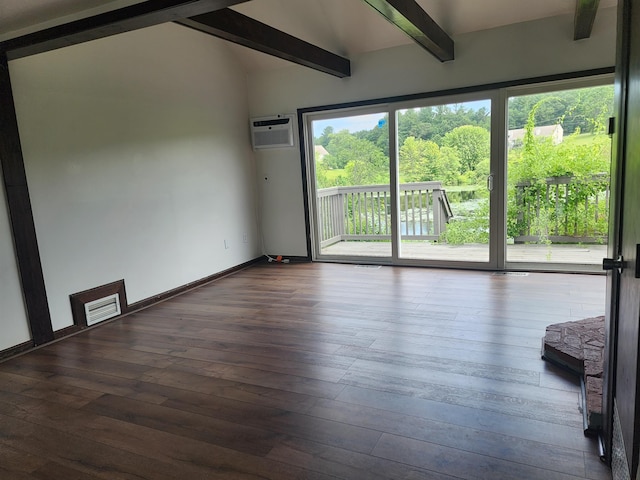 33 Pendleton Ln, Londonderry, NH 03053 - empty room featuring dark wood-type flooring and a wall mounted air conditioner